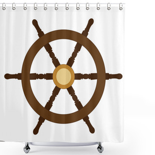 Personality  Ship Wheel Shower Curtains