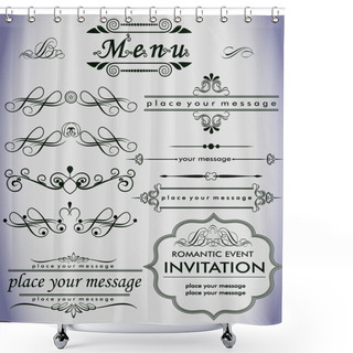 Personality  Vector Set: Calligraphic Design Elements And Page Decoration - Lots Of Useful Elements To Embellish Your Layout Shower Curtains