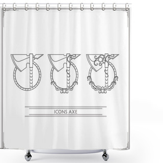 Personality  Icons Fantasy Axe Lineart Shower Curtains