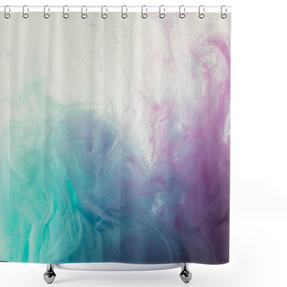 Personality  Abstract Background With Flowing Blue And Purple Paint Shower Curtains