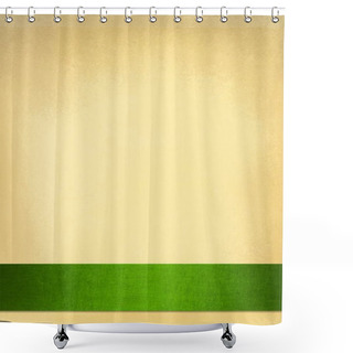 Personality  Elegant Gold And Yellow Background With Green Christmas Ribbon Or Stripe On Bottom Border With Blank Copyspace For Title Or Text Shower Curtains