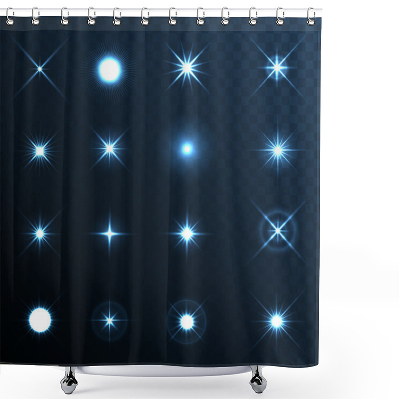 Personality  Light Glow Flare Stars Effect Set. shower curtains