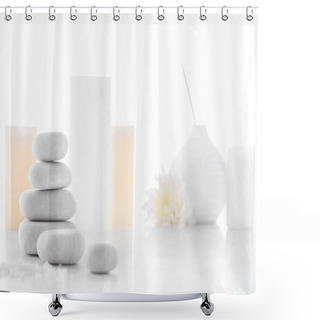 Personality  Zen Stones And Candles Shower Curtains