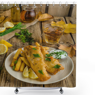 Personality  Fish And Chips Shower Curtains