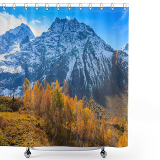 Personality  Mountain Autumn Landscape Shower Curtains