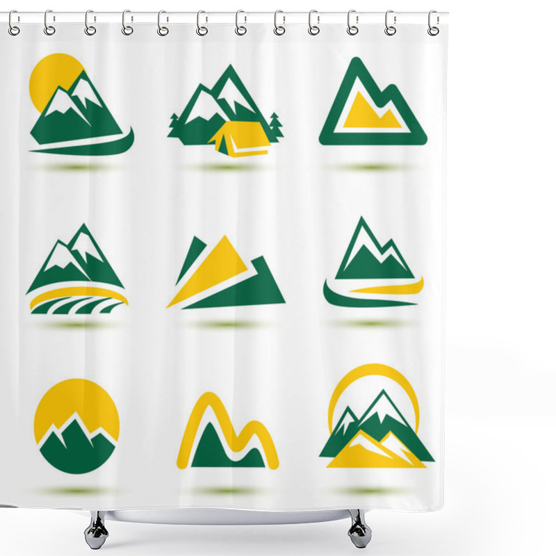 Personality  Mountain Icons Set Shower Curtains