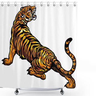 Personality  Angry Tiger Shower Curtains