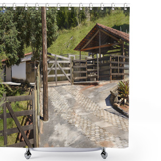 Personality  Farm Bullpen - Nature Shower Curtains