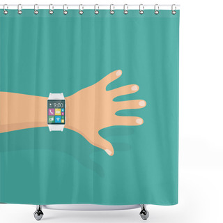 Personality  Smart Watch Shower Curtains
