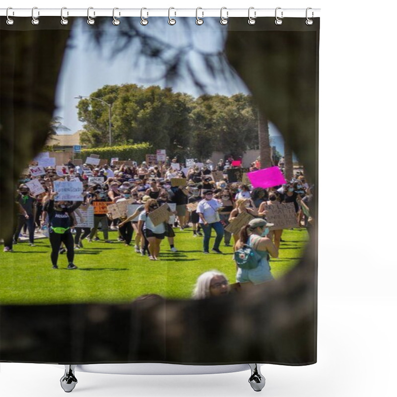 Personality  CARLSBAD, UNITED STATES - Jun 06, 2020: Black Lives Matter March And Protest In San Diego County (Carlsbad) Perfect For News Outlets Etc. Shower Curtains