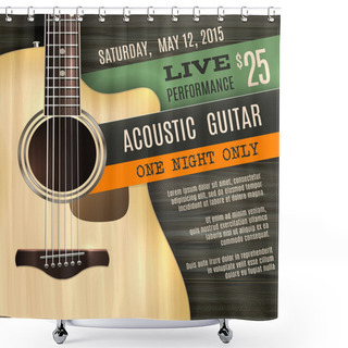 Personality  Acoustic Guitar Poster Shower Curtains