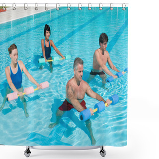 Personality  Aqua Gym Fitness Exercise With Water Dumbbell Shower Curtains