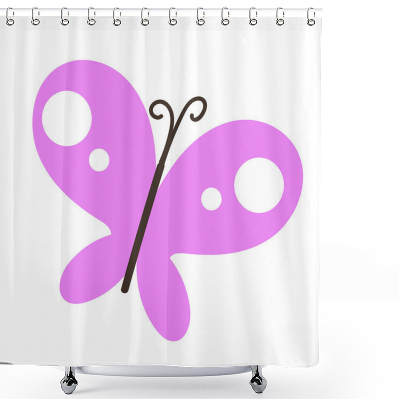 Personality  Vector Coloured Butterflies On White Background Shower Curtains