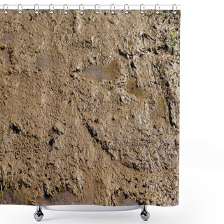 Personality  The Texture Of The Mud Or Wet Soil As Background Shower Curtains