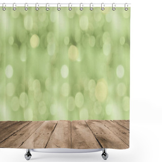 Personality  Wooden Planks And Bokeh Texture Shower Curtains