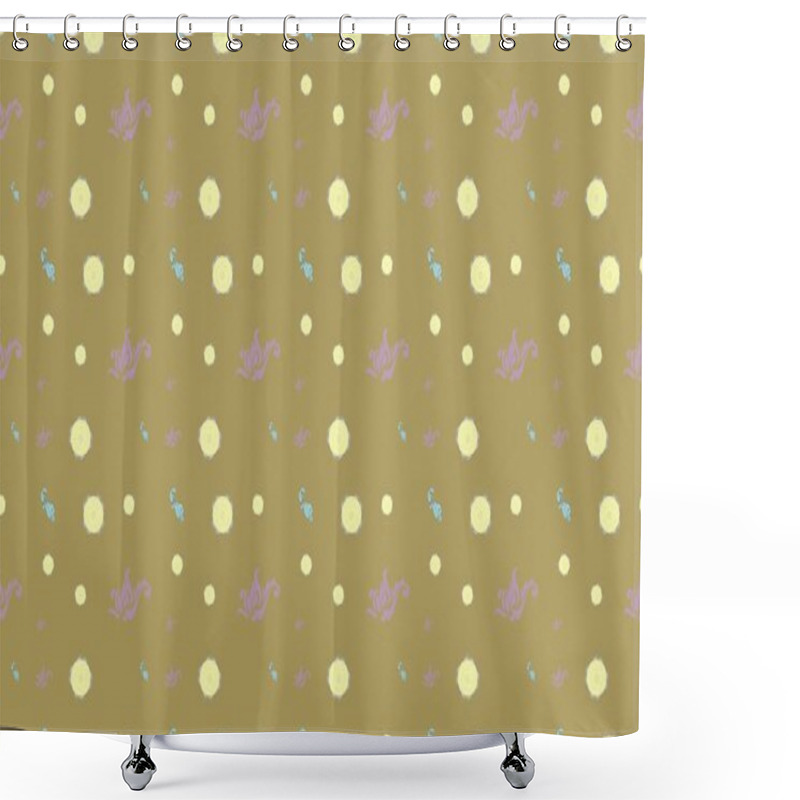 Personality  Colored background with different accessories shower curtains