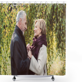 Personality  Happy Mature Couple Shower Curtains