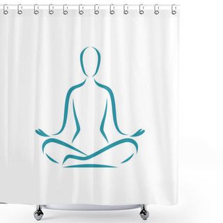 Personality  Yoga Logo. Meditation, Spa Beauty Symbol Vector Shower Curtains