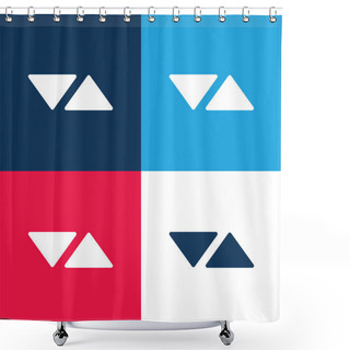 Personality  Arrows Triangles Pointing To Opposite Sides Blue And Red Four Color Minimal Icon Set Shower Curtains