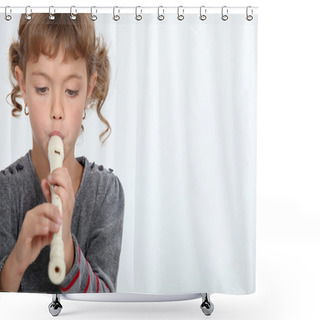 Personality  Girl Playing A Recorder Shower Curtains