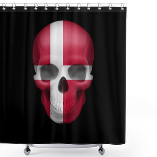 Personality  Danish Flag Skull Shower Curtains