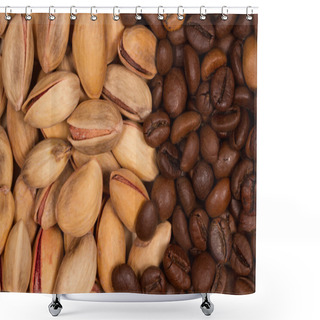 Personality  Pistachio Nuts And Coffee Beans Shower Curtains