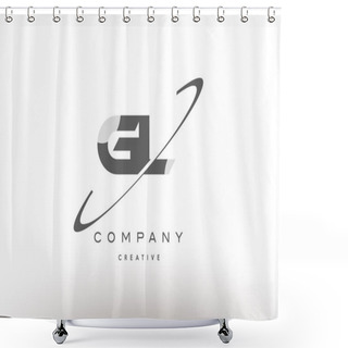Personality  Gl G L  Swoosh Grey Alphabet Letter Logo Shower Curtains