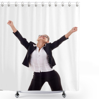 Personality  Business Woman Winning Shower Curtains