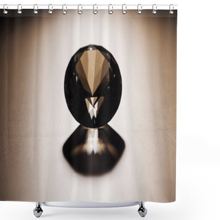 Personality  Clear Diamond With Shadow On Beige Background  Shower Curtains