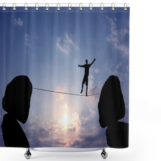 Personality  Man Balancing On The Rope  Shower Curtains