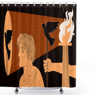 Personality  Plato Philosophy Allegory Of The Cave Shower Curtains