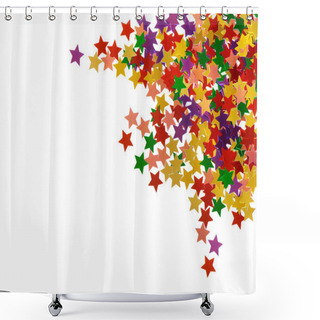 Personality  Mulicolored Stars Pattern - Isolated On White Background Shower Curtains