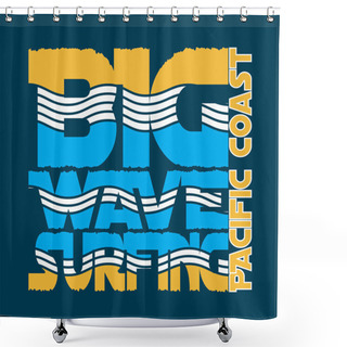 Personality  Surf Big Wave Shower Curtains