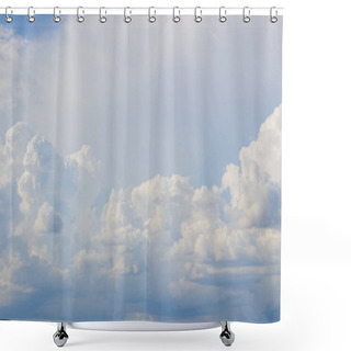 Personality  Puffy Clouds Sky Background, Natural Aerial View Shower Curtains