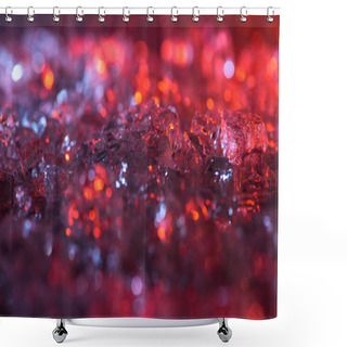 Personality  Close Up View Of Abstract Red And Purple Crystal Textured Background Shower Curtains