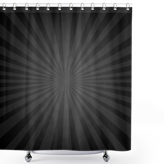 Personality  Black Sunburst Retro Poster Shower Curtains