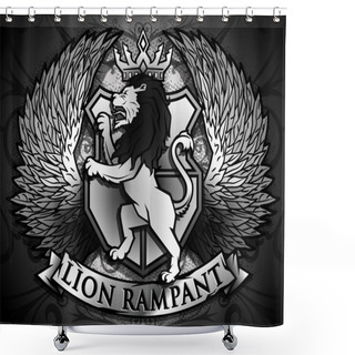 Personality  Lion Rampant Emblem Shower Curtains