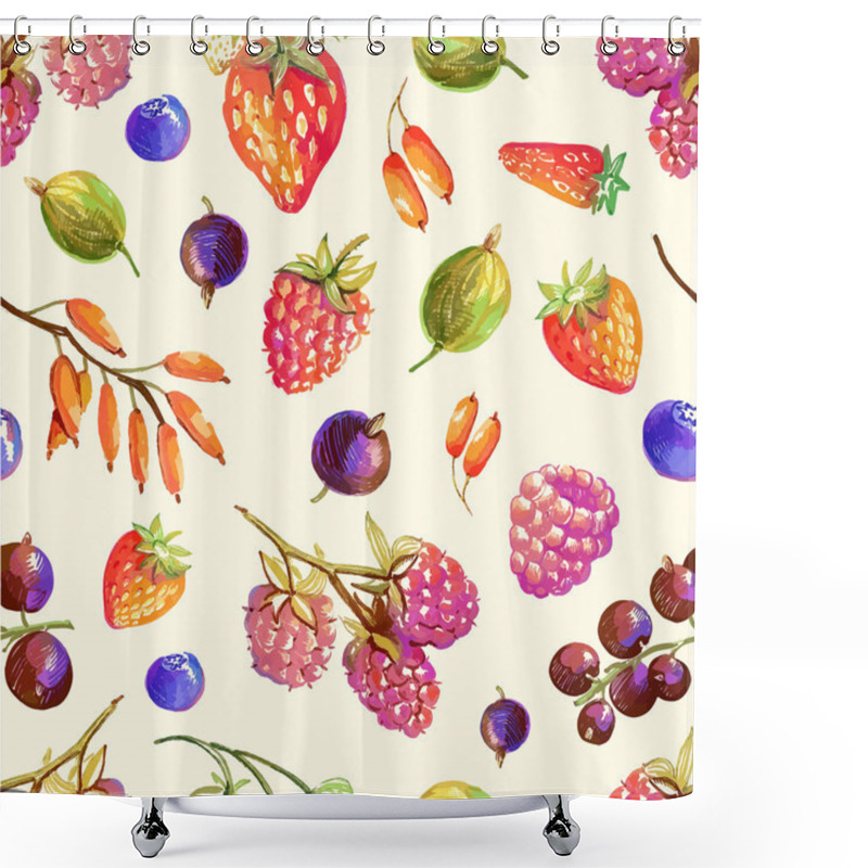 Personality  Seamless pattern with berries shower curtains