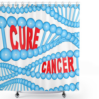 Personality  Cure Cancer Words In DNA Strands Medical Research Shower Curtains