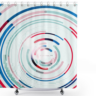 Personality  Circular Lines, Circles, Geometric Abstract Background Shower Curtains