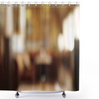 Personality  Interior Of Cafe, Blur Background Shower Curtains