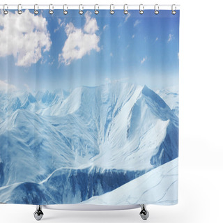 Personality  High Mountains Under Snow Shower Curtains