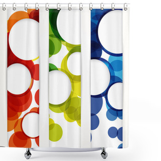 Personality  Abstract Vertical Banner With Forms Of Empty Frames For Your Www Shower Curtains