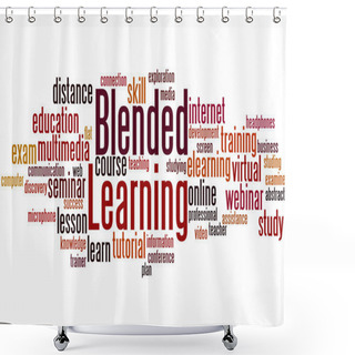Personality  Blended Learning, Word Cloud Concept 4 Shower Curtains