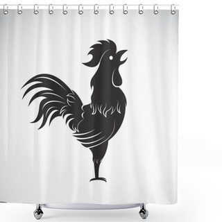 Personality  Vector Image Of An Cock On White Background Shower Curtains