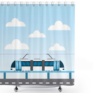 Personality  Tram Service Public Icon Shower Curtains