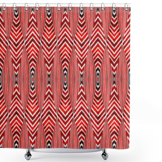 Personality  Wine Red Seamless Border Scroll. Geometric Watercolor Frame. Artistic Seamless Pattern. Medallion Repeated Tile. Memorable Chevron Ribbon Ornament. Shower Curtains