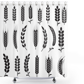 Personality  Wheat Seeds Isolated On White Shower Curtains