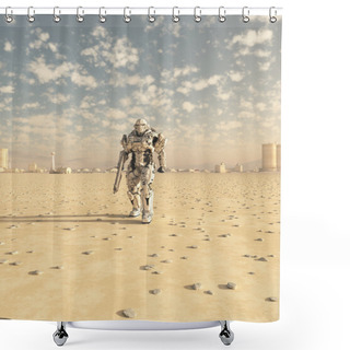 Personality  Future Soldier, Desert Patrol Shower Curtains