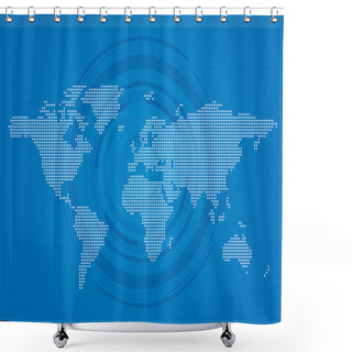 Personality  Technical World Map Shower Curtains